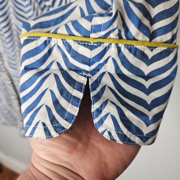 THE LAZY POET Boyfriend Sleep Shirt XL Sissy Ocean Print Button Up 100% Cotton - Picture 5 of 12